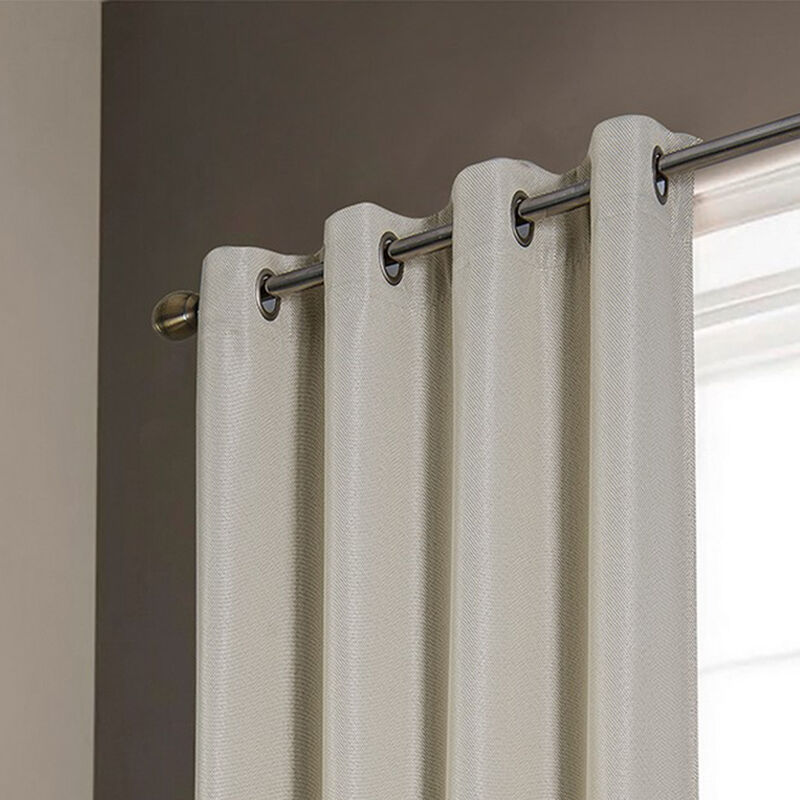 Oliva Gray Lucas Jacquard Blackout Grommet Panel - 52x84" Beige