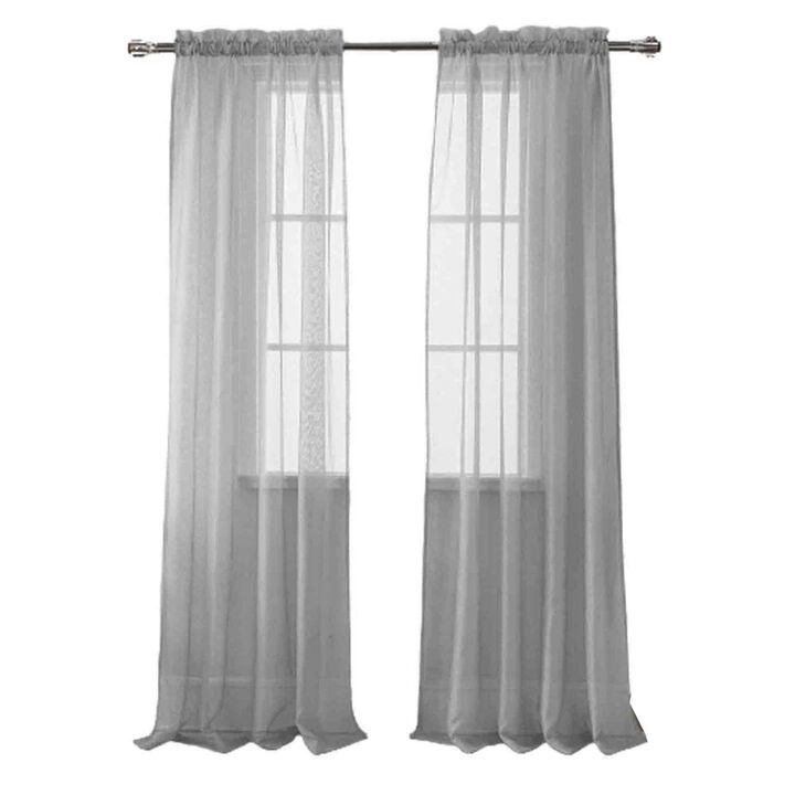 Olivia Gray Celine Sophisticated Sheer Curtain Panel for Living Room, Bedroom, Kitchen, Dining Room & More - 55-inch x 90-inch - Lilac