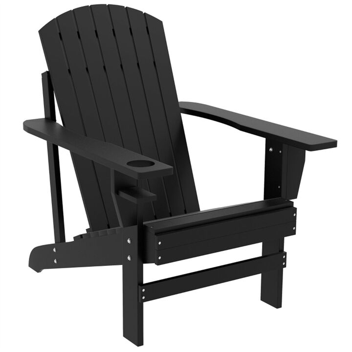 Rustic Wooden Adirondack Chair with Durable Build, Ideal for Outdoor Relaxation or Patio Seating