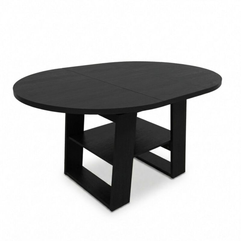 Kibwex H‑Shaped Base Extendable Round Dining Table image number 8