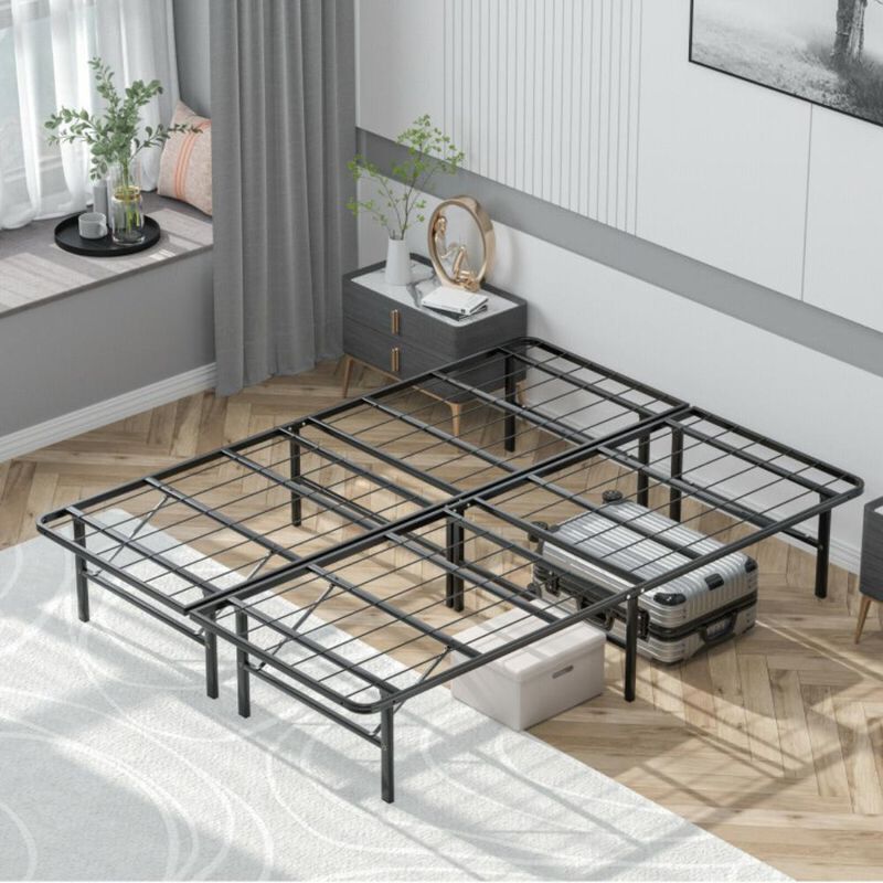 Hivvago Foldable Metal Platform Bed with Tool-Free Assembly