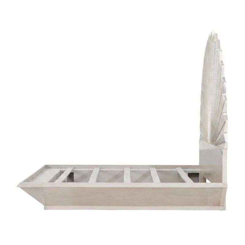 Starlight Canyon Home King Fan Bed in Silver Leaf for Elegant Bedroom Decor image number 1