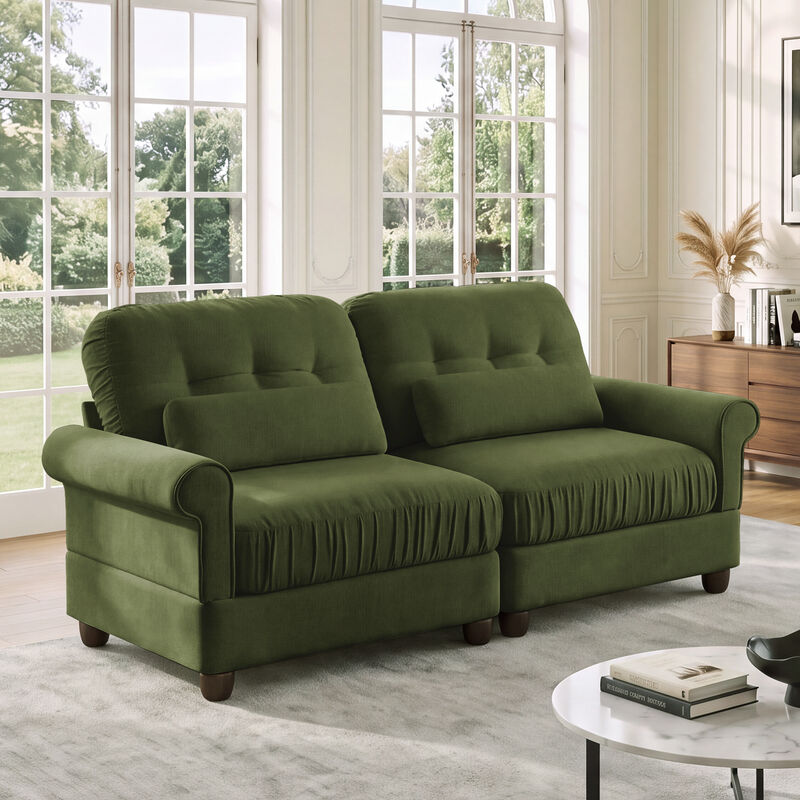 Septex Mid Century Modern Chenille Loveseat Sofa image number 2