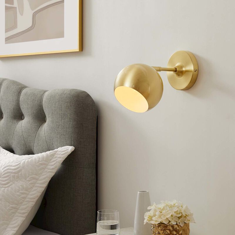 Modway Satin Brass Chalice Swing-Arm Metal Wall Sconce EEI-5613-SBR image number 8