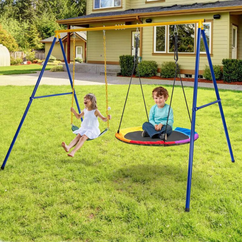 Hivvago 660 LBS Extra-Large A-Shaped Swing Stand with Anti-Slip Footpads (Without Seat)
