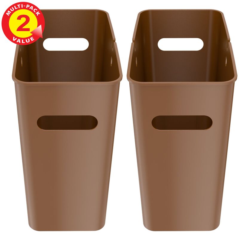iTouchless 4.2 Gallon / 16 Liter SlimGiant Toffee Brown Wastebasket (2-Pack)