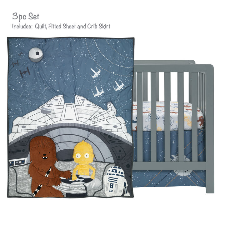 Lambs & Ivy Star Wars Signature Millennium Falcon 3-Piece Baby Crib Bedding Set