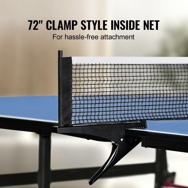 Portable Ping Pong Table, Professional Indoor Table Tennis with Quick Clamp Net-Blue image number 7