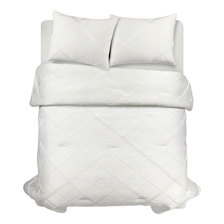 Luxury 3-Piece Diamond Jacquard Comforter Set &ndash; Soft and Elegant Bedding