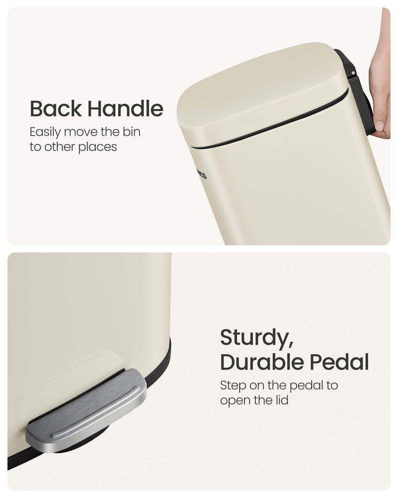 8 Gallon Step-On Trash Can &ndash; Waste Bin with Inner Bucket, Ideal for Kitchen, Pantry, or Breakroom