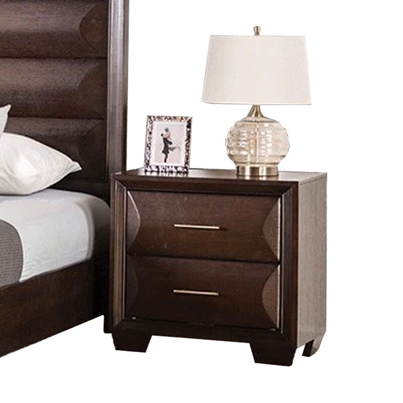 Nitz 4pc Queen Bedroom Set, Sculpted Headboard, Espresso Brown image number 3