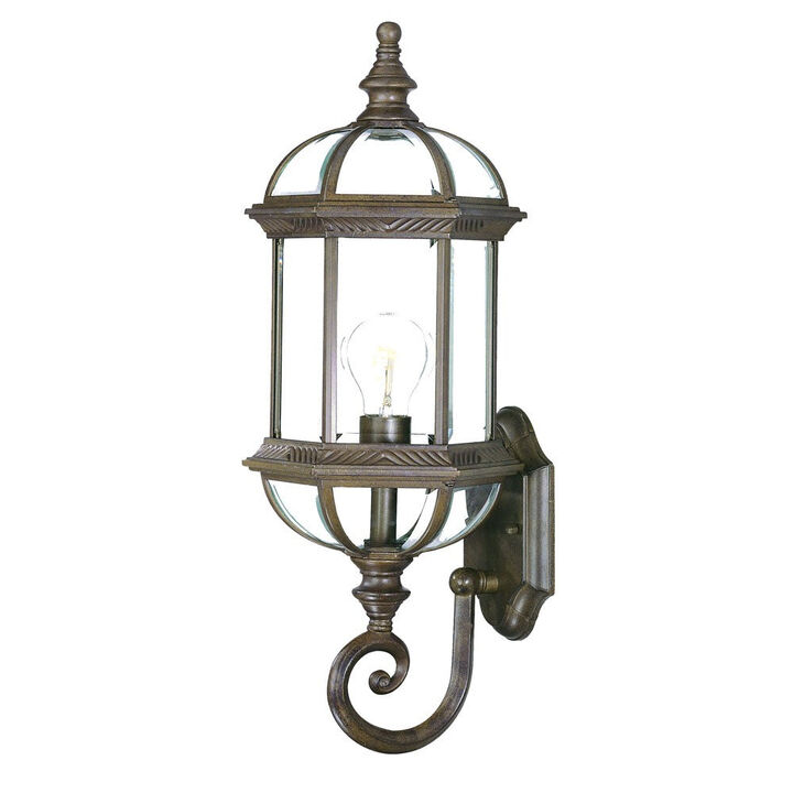 Homezia Antique Brown Cylindrical Lantern Wall Light