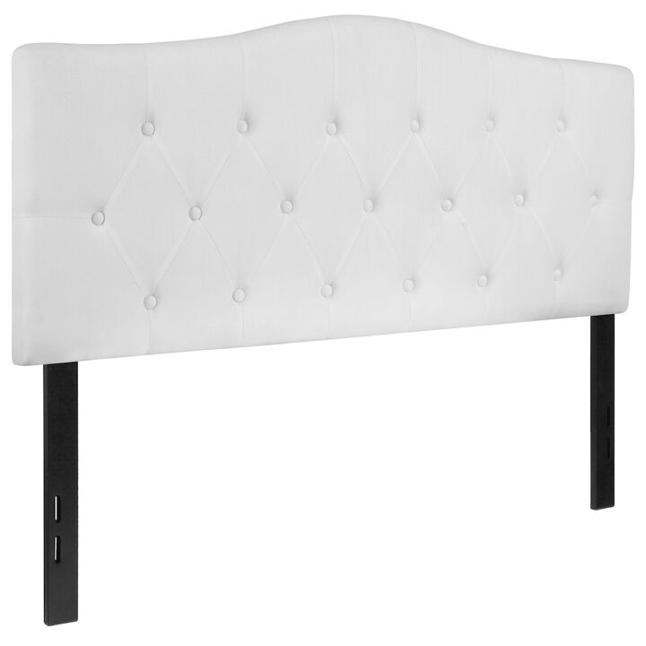 Flash Furniture Tufted Upholstered Full Size Headboard in White Fabric