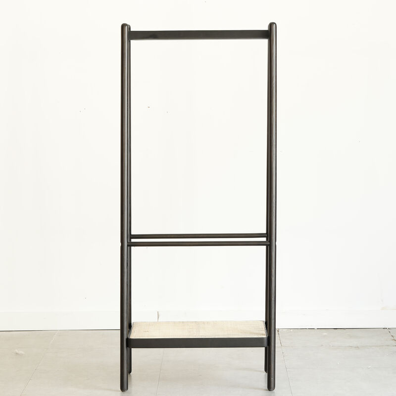 GOODSILO Freestanding Garment Rack with Storage Shelves, Sturdy Solid Wood Clothes Hanger Rack for Bedroom, Entryway, Closet Organization and Storage image number 1