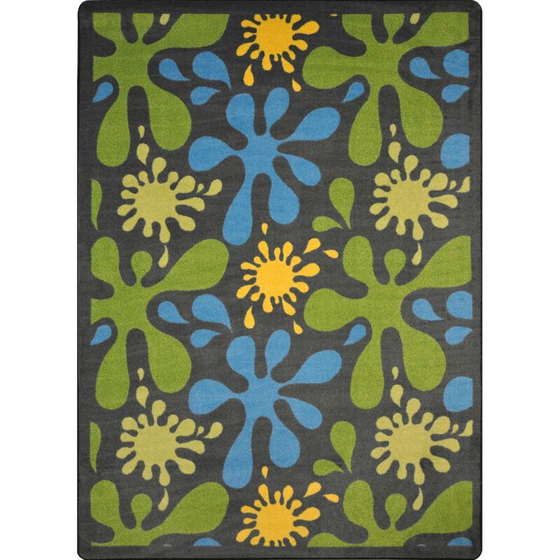 Joy Carpets Kid Essentials Splat 3'10 x 5'4 Area Rug in Color Gray
