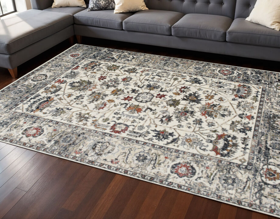 HomeRoots Floral Medallion Area Rug