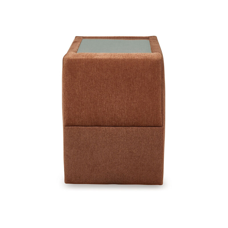 Meso Modular Console Side Table with Storage, Orange Nuvella, 37 Inch