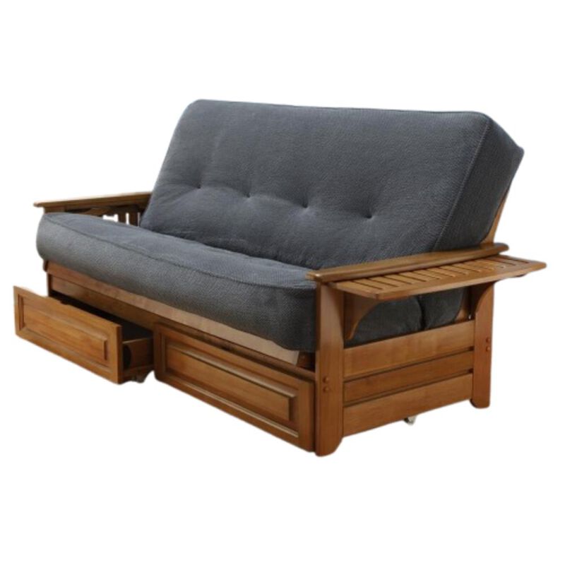 Phoenix Frame-Barbados Finish-Marmont Thunder Mattress-Storage Drawers