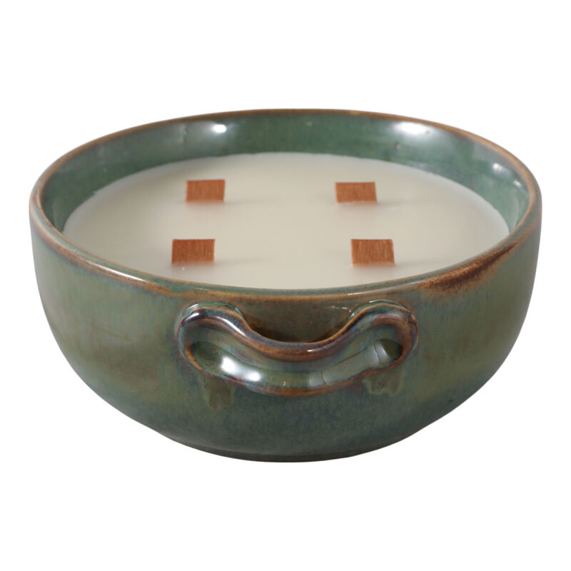 8" 14 Oz Lakeside Rain Candle, Green image number 2