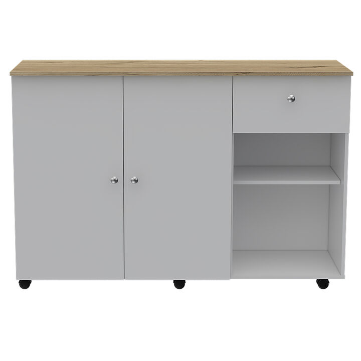 Streamdale Sayville 2-Drawer 2-Shelf Kitchen Island White And Pine