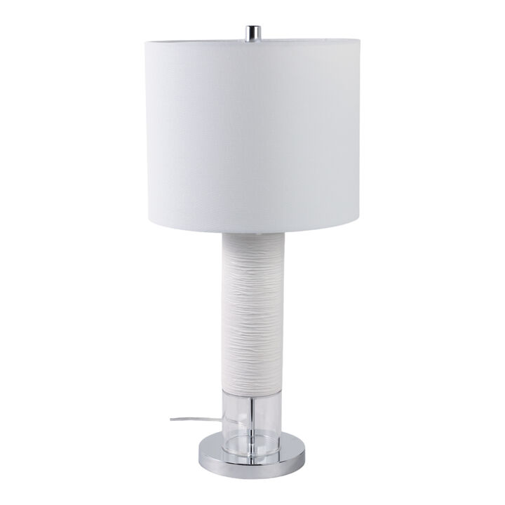27" Ceramic Table Lamp, White