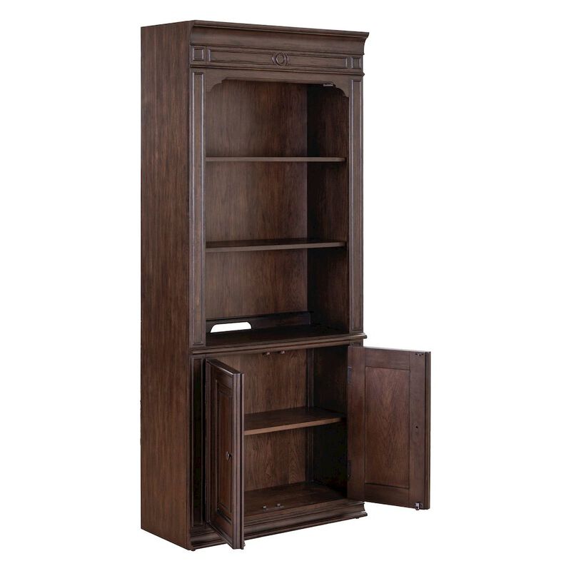 Liberty Furniture 2 Pc Set of Bookcases Home Office Adjustable Shelves Display with Storage image number 5