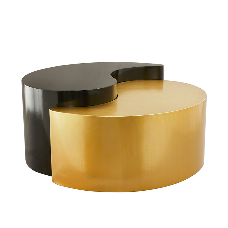 Zenavique Black & Gold Yin-Yang Coffee Table image number 0