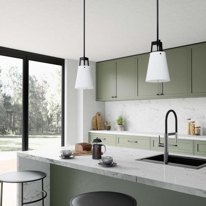 Modway Aspire Pendant Light in White Brass image number 2
