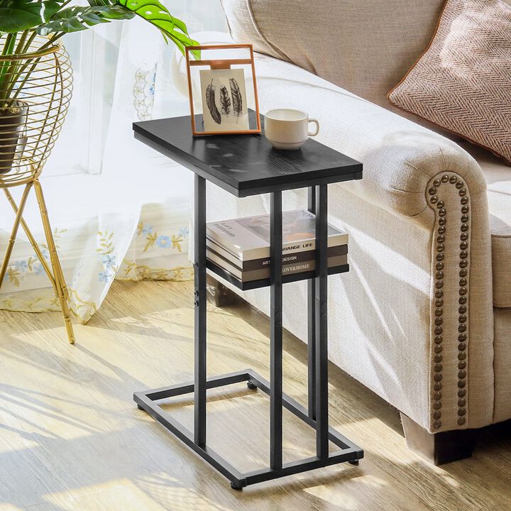 Yoobure C Table End Table Set of 2, Side Tables Living Room, C Shaped Side Table, Couch Tables That Slide Under Couch Table with