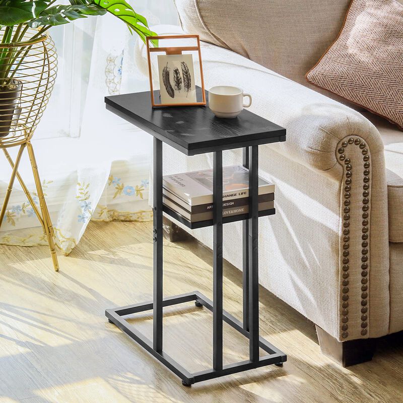 Yoobure C Table End Table Set of 2, Side Tables Living Room, C Shaped Side Table, Couch Tables That Slide Under Couch Table with