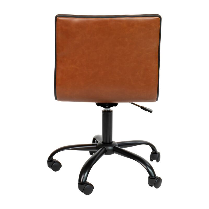 Alan Low Back Designer Armless Ribbed Swivel Task Office Chair image number 5