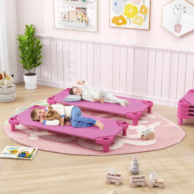 Hivvago Kids Stackable Daycare Cot Pack of 6 with Detachable Oxford Cloth