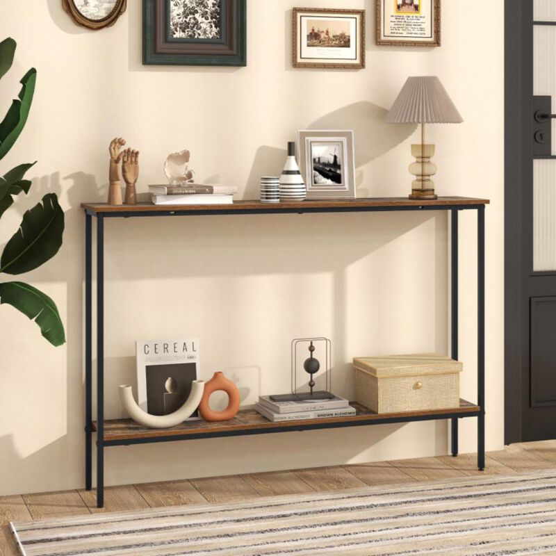 Hivvago 44 Inch Console Table with Shelf with Dual Anti-Tipping Kits