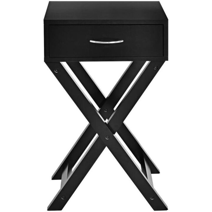 Hivvago Modern 1 Drawer Nightstand End Side Table Storage in White