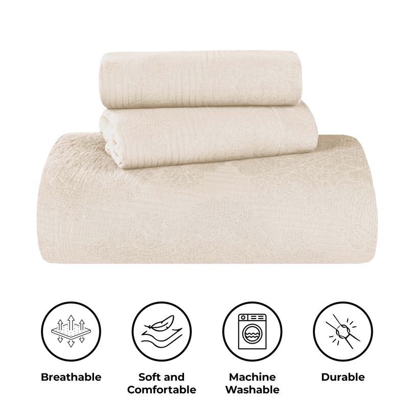 Soft Cotton Matelasse Bedspread Set, Lightweight Textured Bedding image number 2