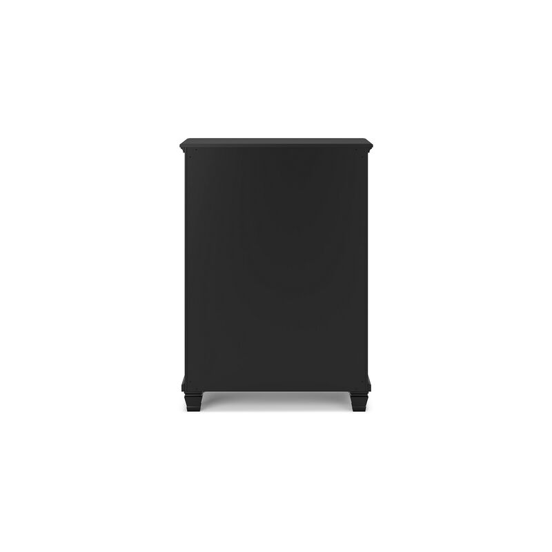 Lemo Tall Dresser Chest, 5 Drawer, Nickel Round Knob, Black Solid Wood image number 3