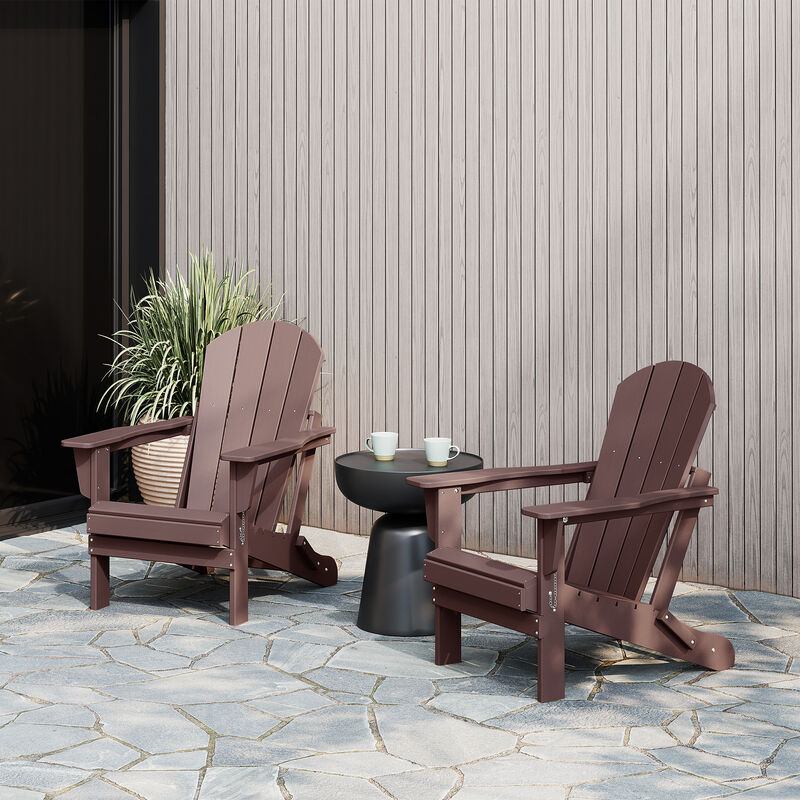 WestinTrends Westintrends 2 piece set outdoor folding Poly Adirondack chair