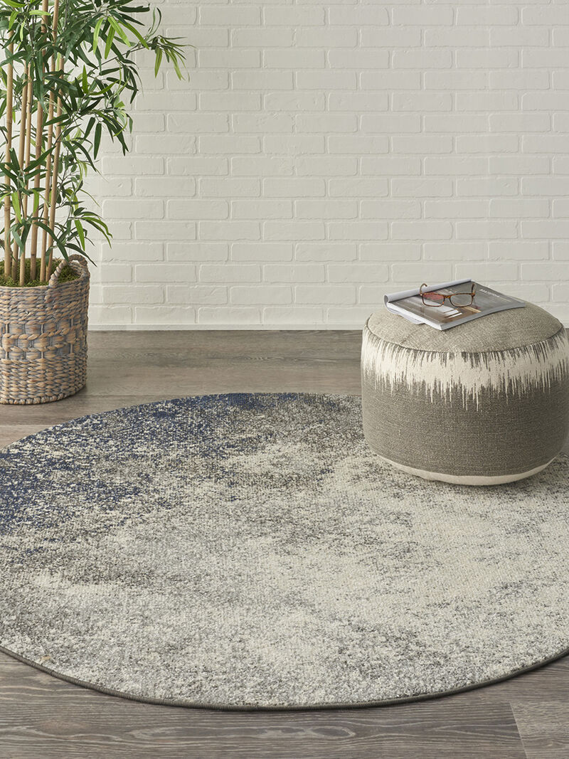 Passion PSN10 Charcoal/Ivory 4' x Round Rug
