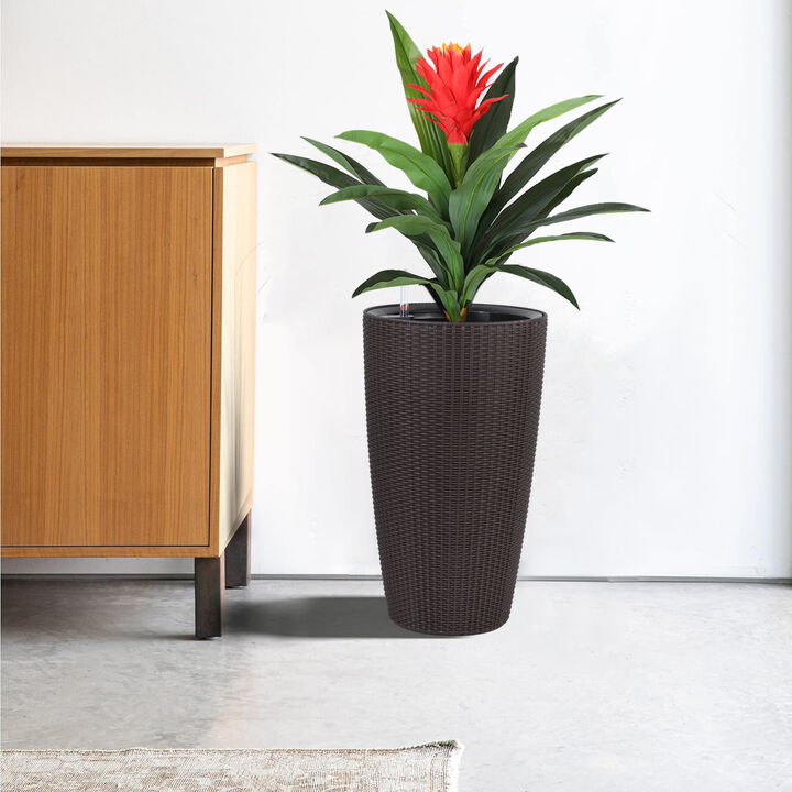 WOW PIONEER Set of 2 Tall Indoor Outdoor Planters with Automatic Watering System, Water Level Monitor, Inner Bucket for Garden, Patio, Porch, Backyard