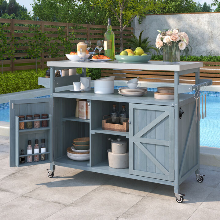 ELEMENT ACE Versatile Rolling Outdoor Kitchen Island with Ample Storage and Modular Design