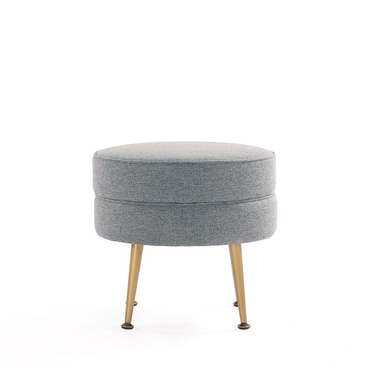 Bailey Gray and Gold Ottoman