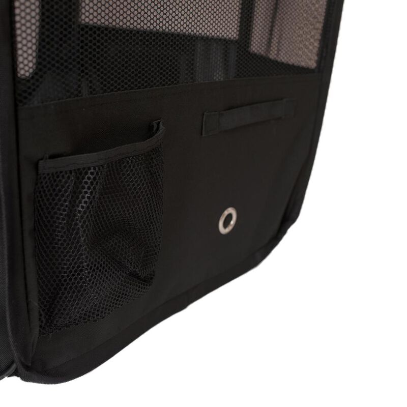 Armarkat Portable Pet Playpen In Black And Beige Combo Medium