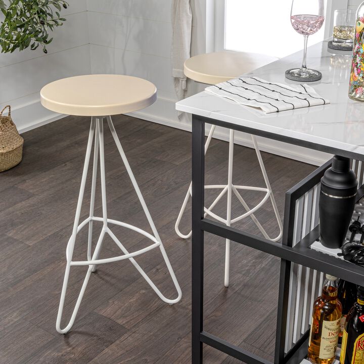 Trinity Modern Industiral Iron Tripod Backless Bar Stool