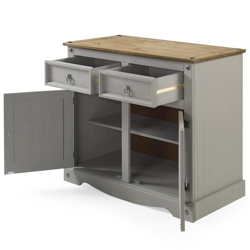 OS Home and Office Furniture Model COG915 Cottage Series Wood Buffet Sideboard in Corona Gray