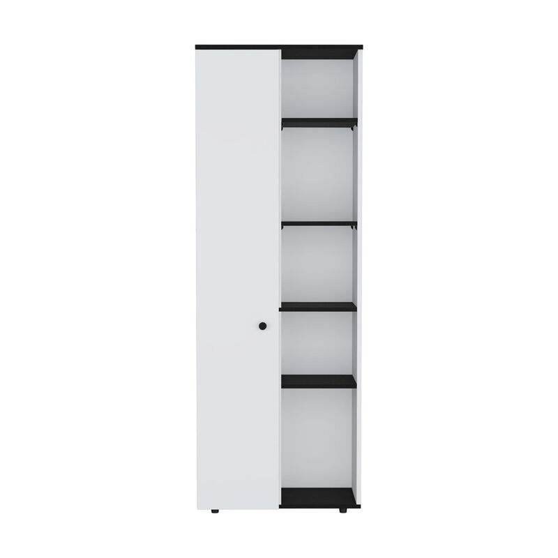 Hoyt Kitchen Pantry Storage Cabinet With and Five Interior and Exterior Shelves