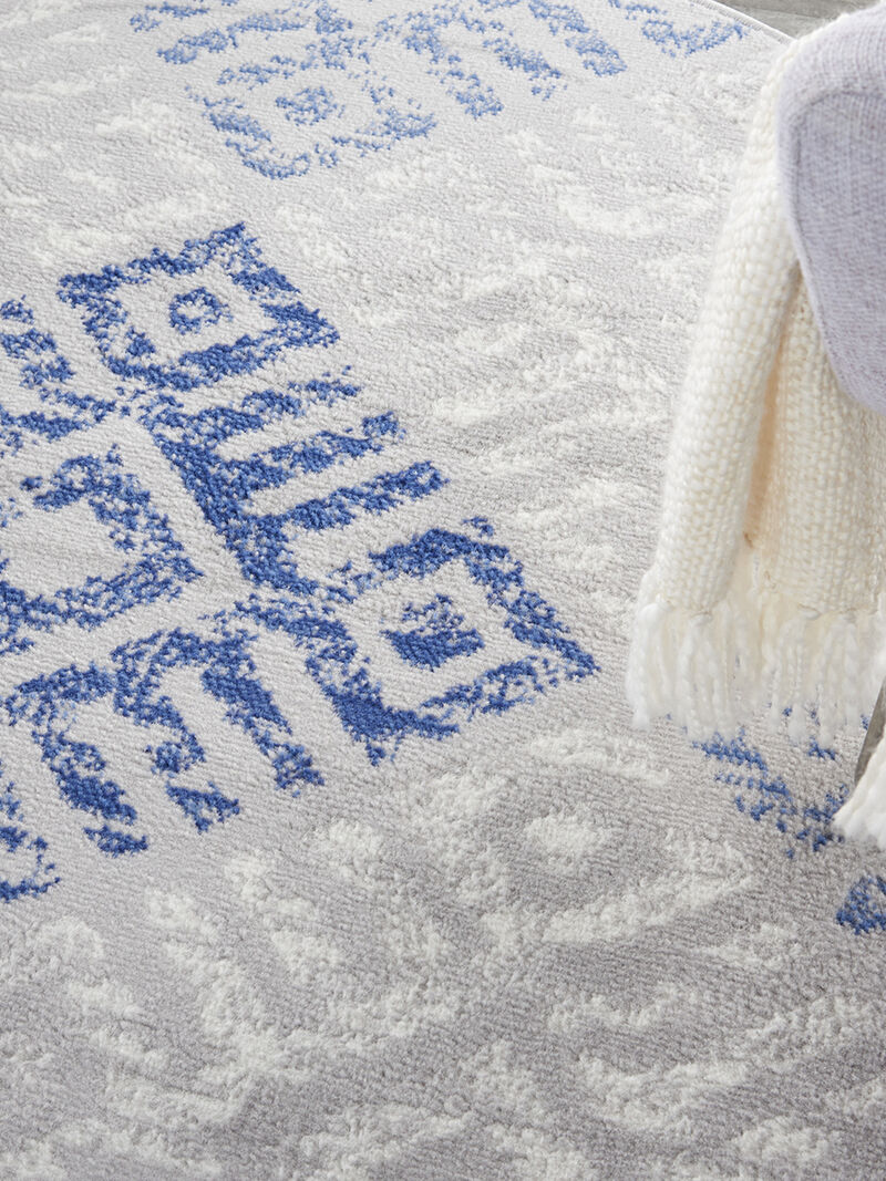 Whimsicle WHS18 Gray/Blue 5' x Round Rug image number 7