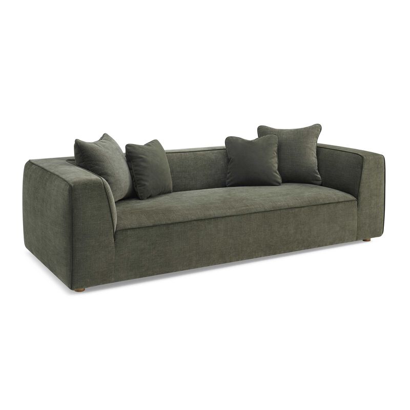Tristine Olive Green Upcycled Basketweave Sofa image number 3