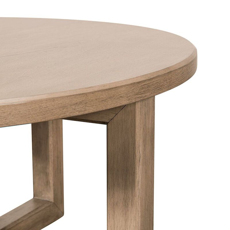 Liberty Furniture Living Room Round Cocktail Table Center Trestle - Barley Buff Birch Wood image number 6