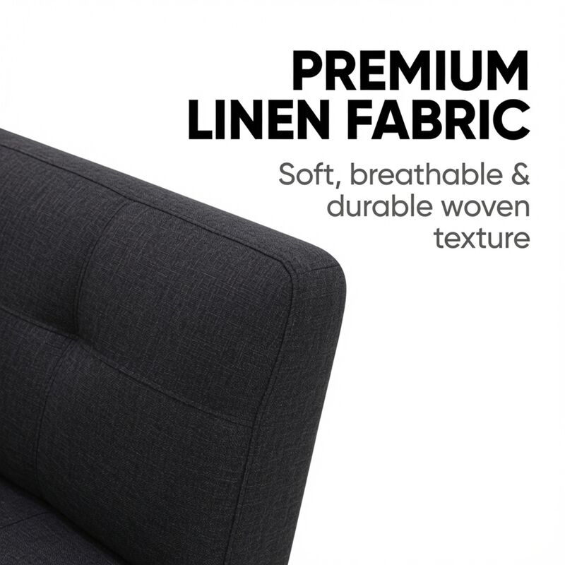 Vupcer L‑Shaped Linen Blend Sectional Sofa image number 5