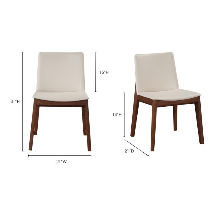 Moe's Home Collection Deco Dining Chair White Pvc-Set Of Two